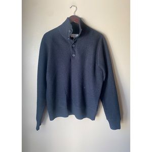 Jack Spade 100% Wool Cozy Chunky Oversized Polo Sweater Black